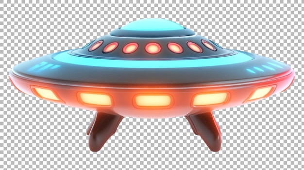 PNG UFO Alien Ship Icon in un rendering 3D isolato contro uno sfondo trasparente