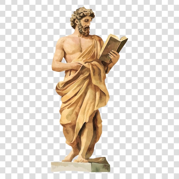 PNG Um antigo deus grego segurando um livro estátua escultura de arte
