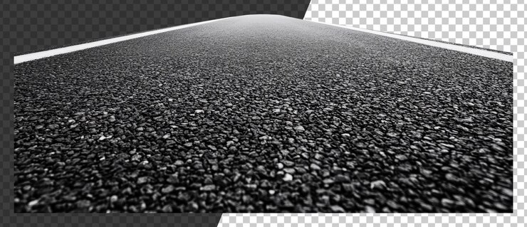 PSD png un lungo tratto di strada asfaltata che svanisce nella nebbia
