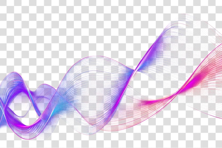 PSD png una singola linea ondulata illumina la luce al neon