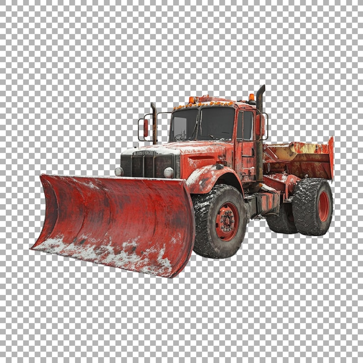 PSD png vehicle snow plow on transparent background ai generated