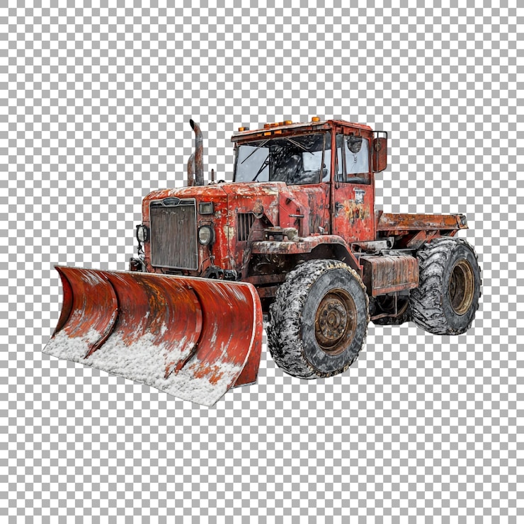 PSD png vehicle snow plow on transparent background ai generated