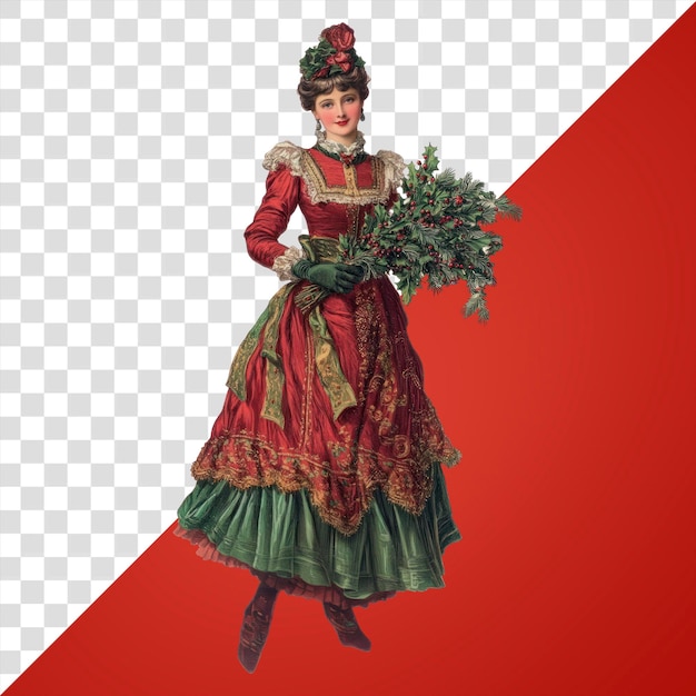 PNG vestido vitoriano de senhora Natal vitoriano