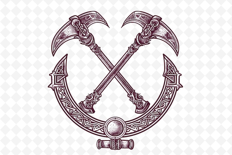 PSD png viking-schildrahmenkunst mit achten und nordischen runen dekoration illustration rahmenkunst dekoration