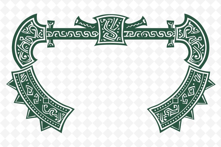 PSD png viking shield frame art com machados e runas nórdicas decoração ilustração frame art decorativo