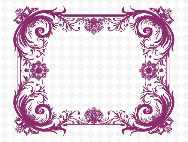 PSD png vintage frame art com ornamento filigree e swirl decorações ilustração frame art decorativo