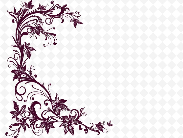 PSD png vintage frame art with ornate filigree and swirl decorations illustration frame art decorative