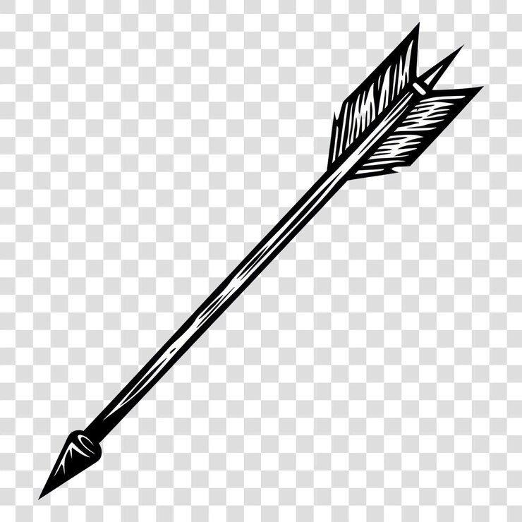 PSD png vintage handdrawn arrow illustration