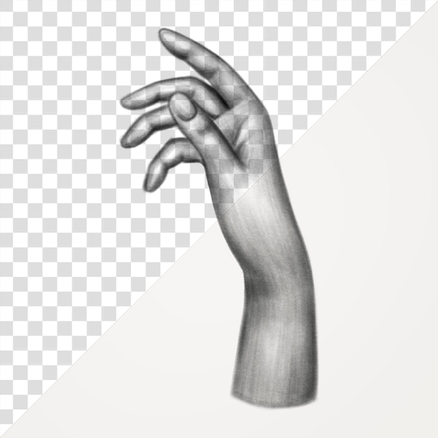 Png-Vintage-Rechte-Hand-Illustration mit durchsichtigem Hintergrund