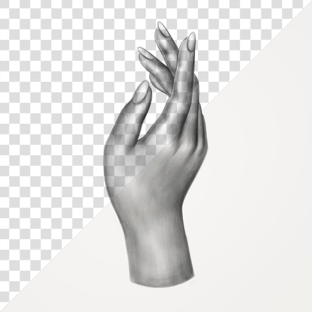 Png-Vintage-Rechte-Hand-Illustration mit durchsichtigem Hintergrund