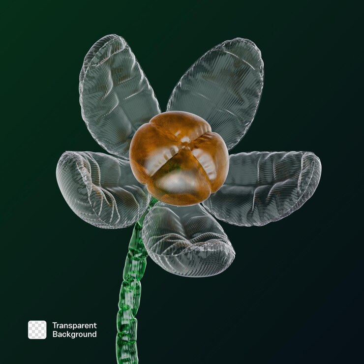 PSD png-vorlage für 3d-plastikblumenillustrationen