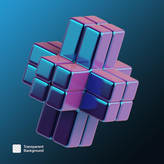 PNG-Vorlage für abstrakte 3D-Metallformen