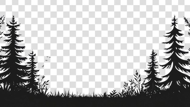 PNG Wald Silhouette Illustration Hintergrund im Freien