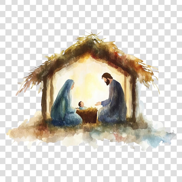 PNG-Weihnachtsillustration mit Aquarellkunst
