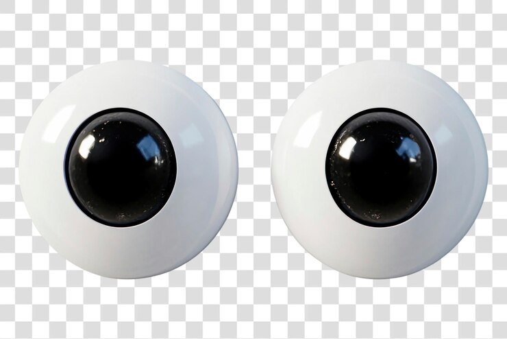 PSD png white cartoon flat black eyes background illustration electronics