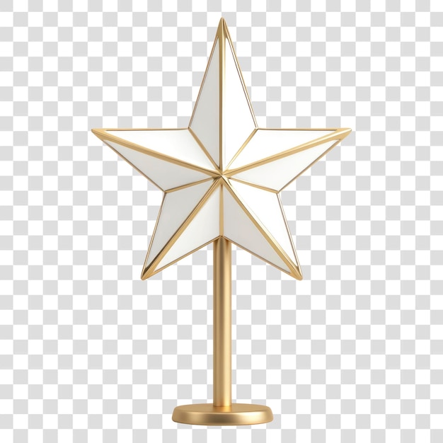 PNG White Gold Tree Topper mit festlichem modernem Design