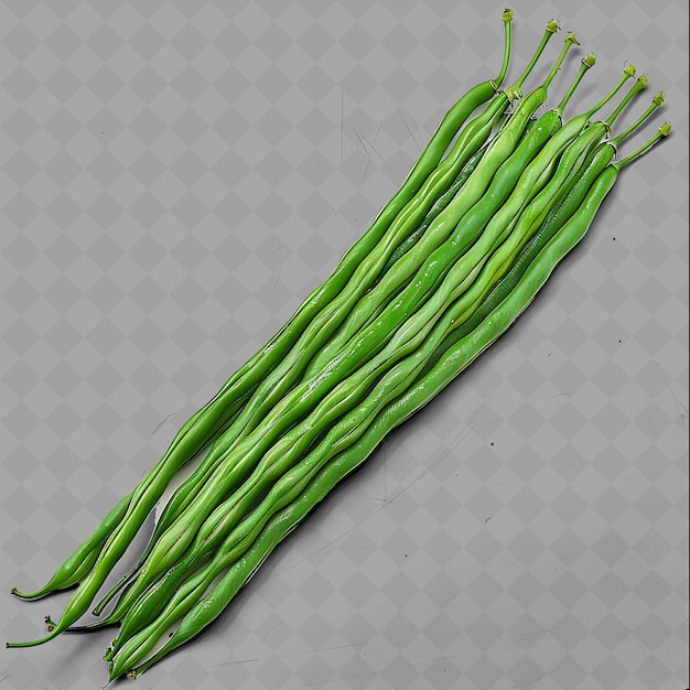 PSD png yard feijão longo legumes muito longos pods verdes em forma de lápis ob vegetais frescos isolados