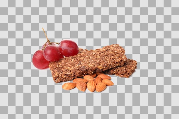 PNGGranola Bars com uvas isoladas em fundo branco