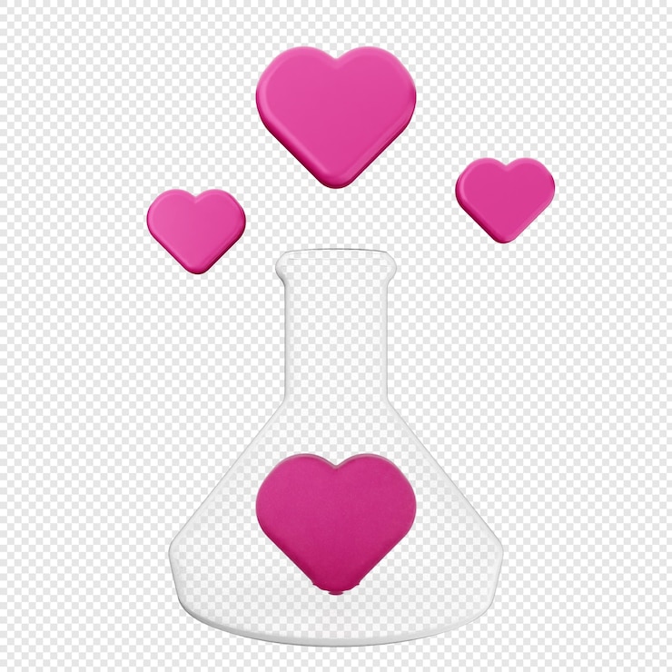 PSD poção de amor do dia dos namorados 3d
