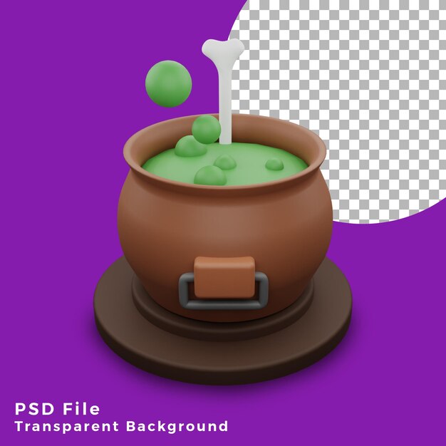 PSD poción de veneno 3d brujas mágicas halloween activo icono diseño ilustración de alta calidad