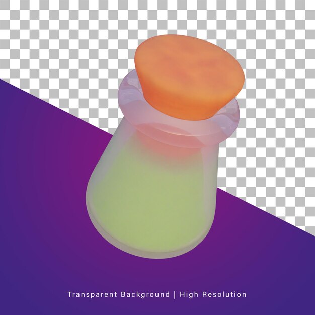 Poción verde de ilustración 3D