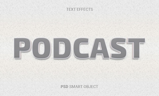 Podcast bearbeitbarer texteffekt psd