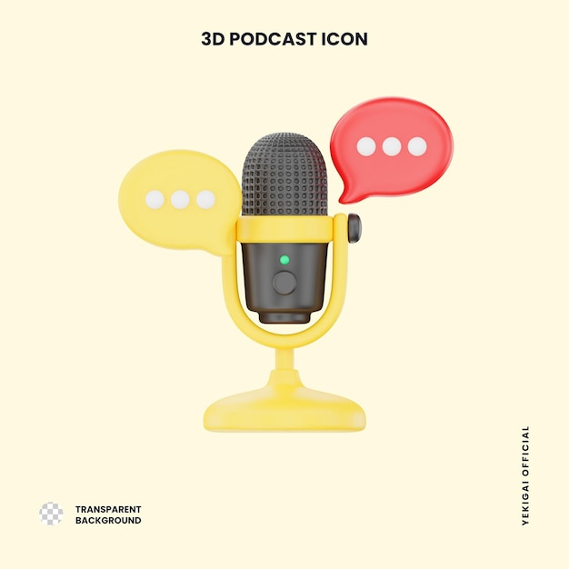 Podcast Bubble Chat 3D Podcast Illustration for uiux web app infographic etc