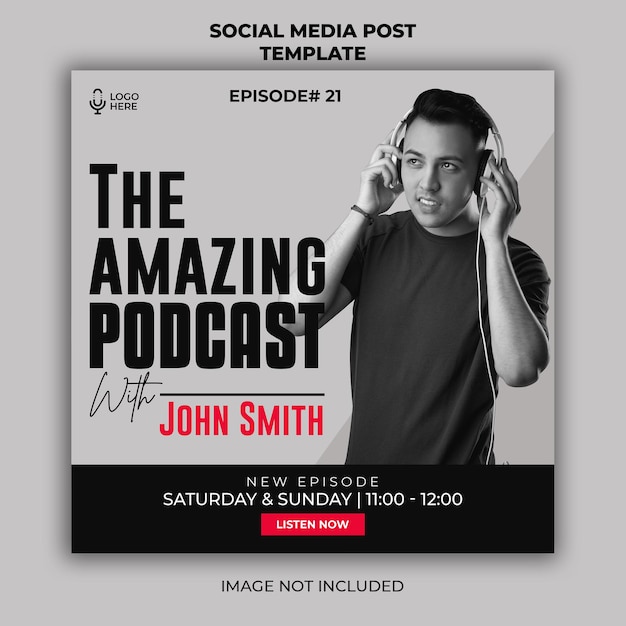 Podcast-cover social-media-post-banner-vorlage