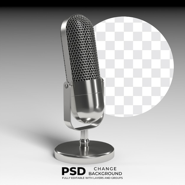 Podcast de microfone vintage em PSD
