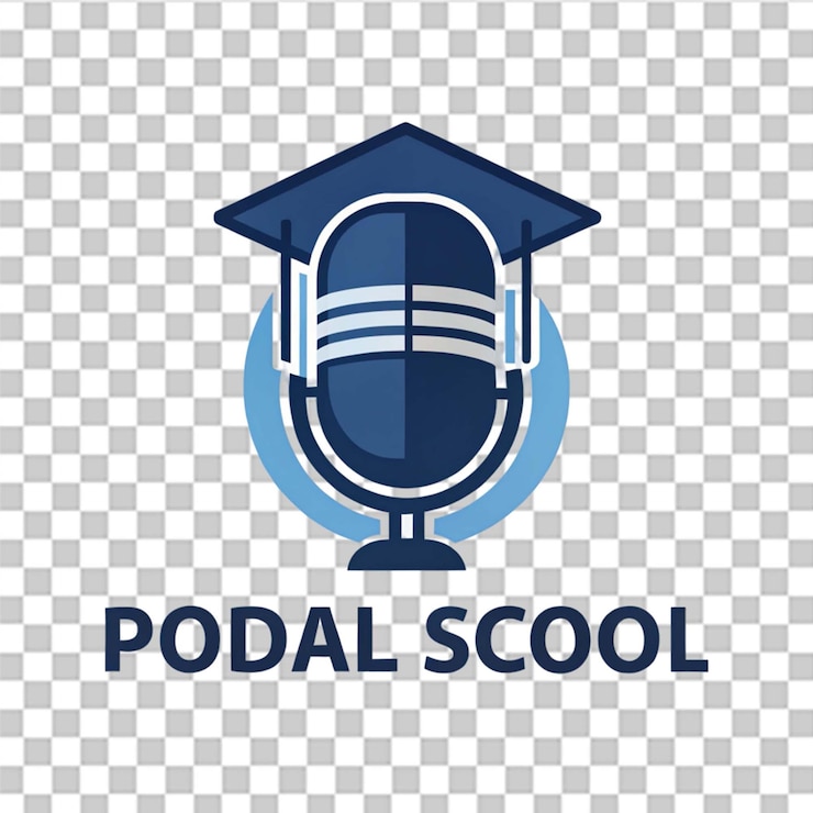 PSD podcast escuela aislada en un fondo transparente