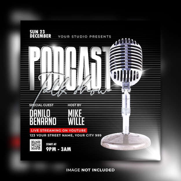 Podcast flyer social media instagram post vorlage