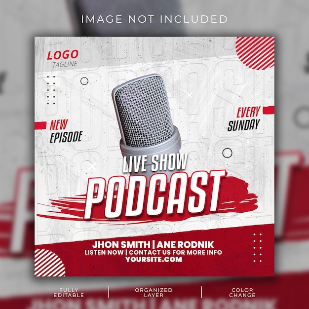 PSD podcast flyer social media instagram post vorlage