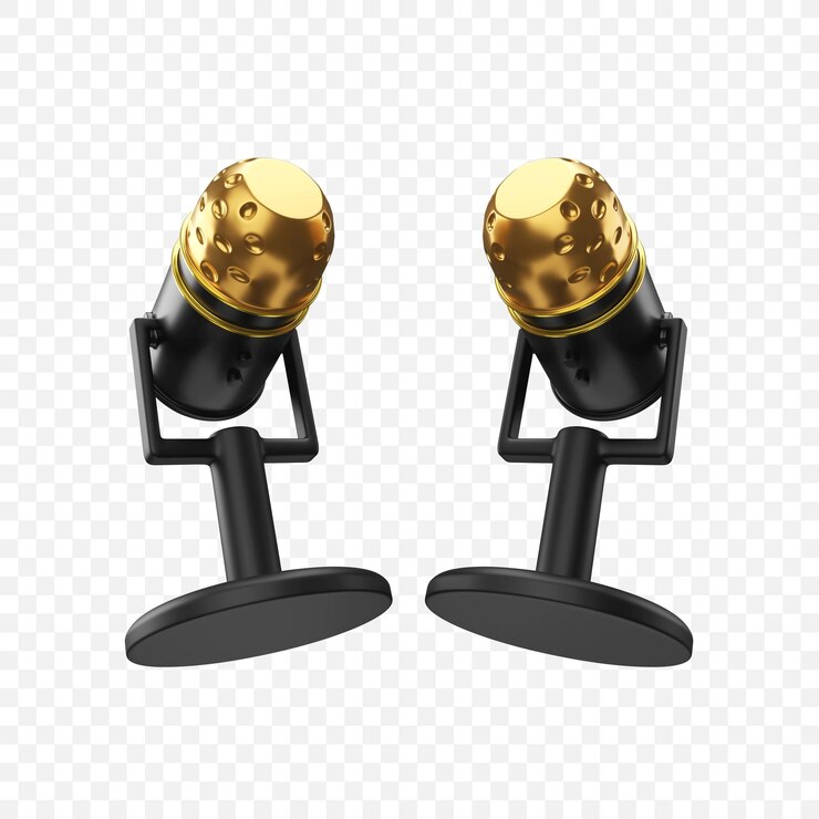 PSD podcast micrófono icono aislado 3d render ilustración