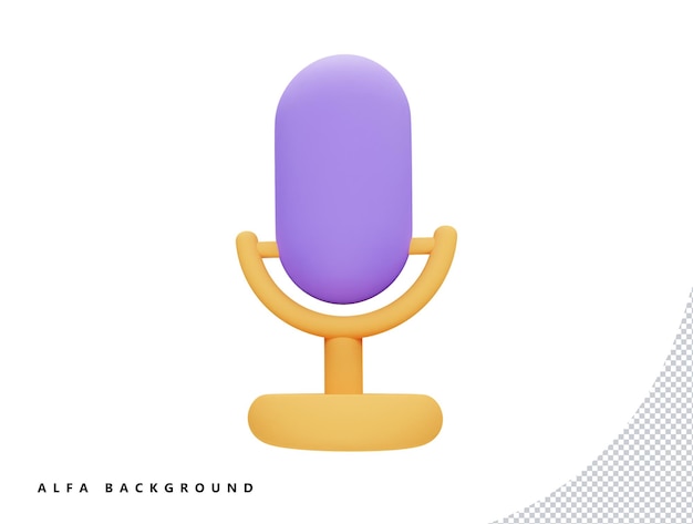 Podcast-mikrofon mit 3d-vektor-icon-cartoon-minimalstil