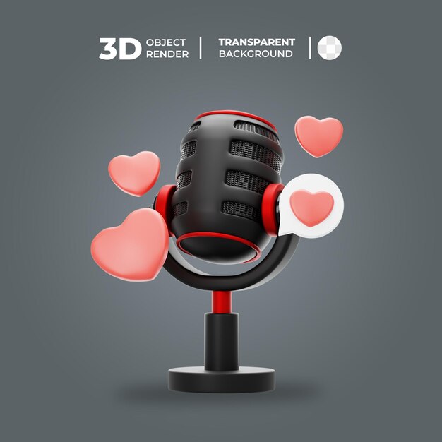 PSD podcast de romance en 3d