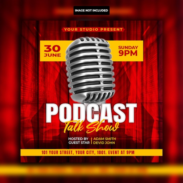 Podcast-show-flyer und social-media-beitragsvorlage