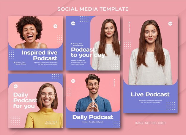 Podcast social media bundle vorlage