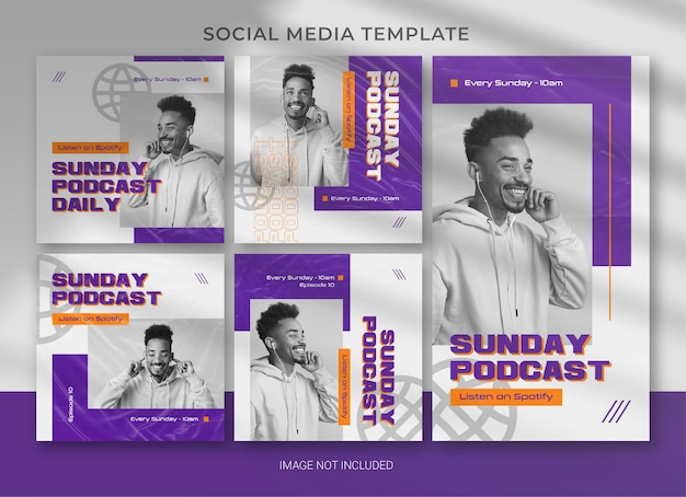 Podcast social media pack bundle-vorlage