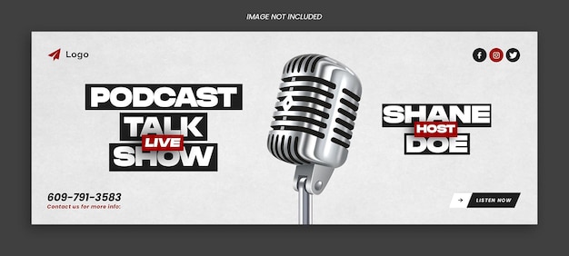 PSD podcaster facebook cover banner psd vorlage