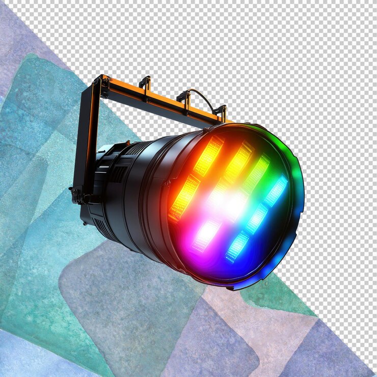 PSD poderoso dispositivo de iluminación de escenario led efecto arco iris multicolor