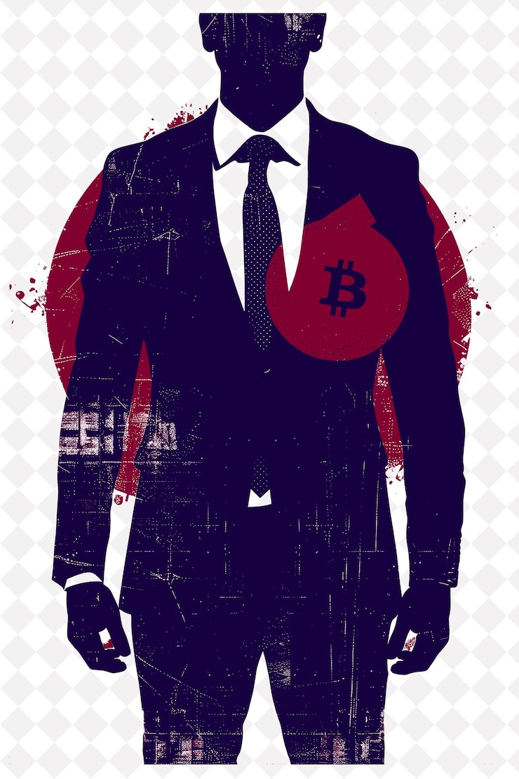 PSD el poderoso retrato del candidato presidencial con una ilustración de bitcoin p diseño de la campaña electoral