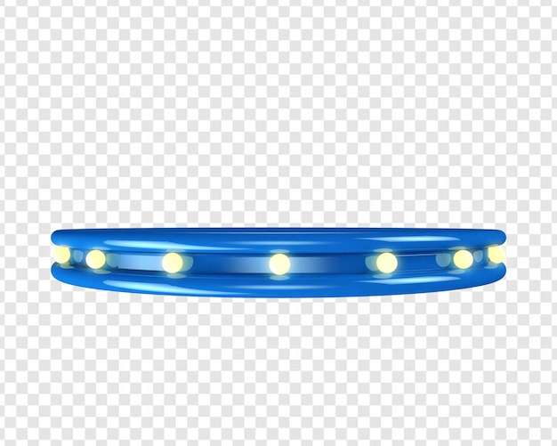 podio 3d blu con led