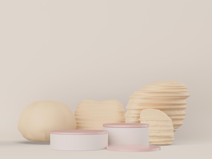 PSD podio 3d para la colocación de productos con diseño retro moderno y contemporáneo