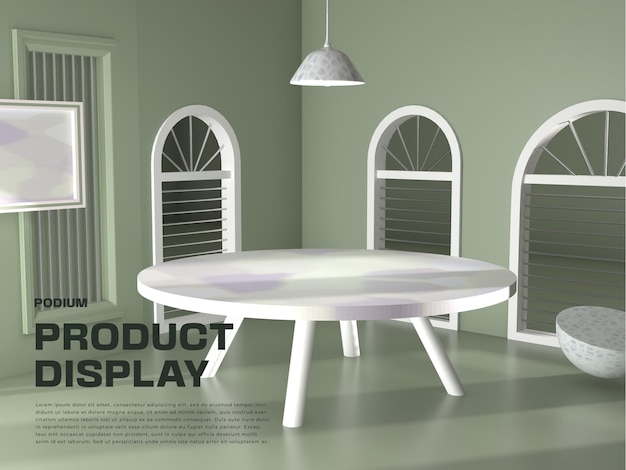 Pódio 3D ou pano de fundo para exibição de produtos com renderização de alta qualidade