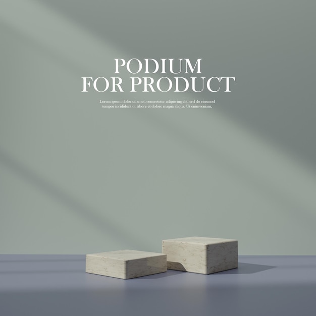 Pódio 3D realista com efeito de sobreposição de sombra para apresentação do produto