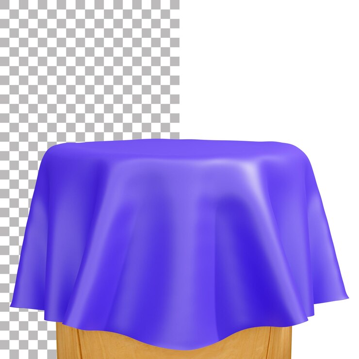 PSD podio 3d con tejido de seda aislado