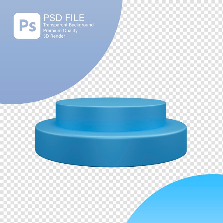 PSD podio azul claro 3d
