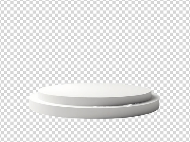 PSD pódio branco 3d em fundo transparente