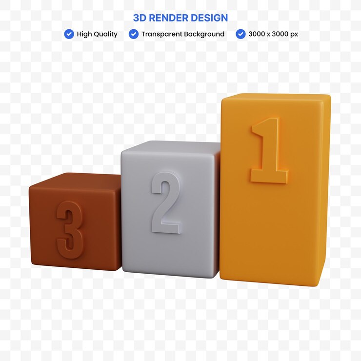 PSD podio campione di rendering 3d isolato