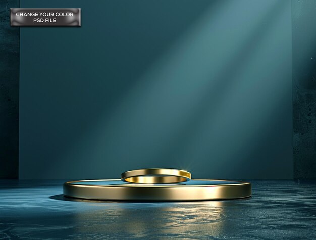 Un podio circular dorado